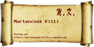 Martencsek Kitti névjegykártya